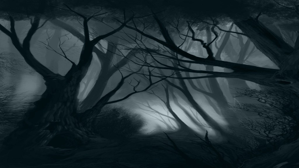 Poetry Dark forest, shadowed and misted